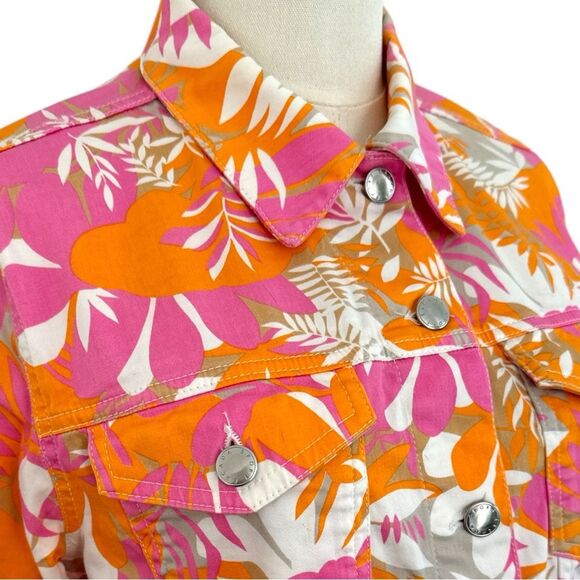 Escada Sport Floral Jean-style Jacket EUC Wm Sz 38 Made in Italy lightweight - Picture 2 of 7